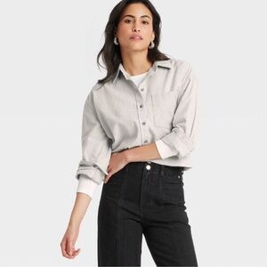 Target Universal Thread Oversized Flannel Button Down Shirt Medium